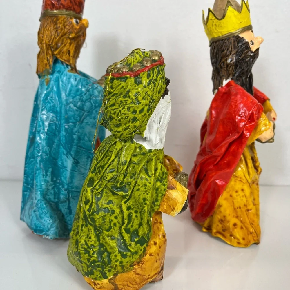 Vintage Paper Mache‎ Wisemen Wiseman Peoples Republic of China MCM Nativity